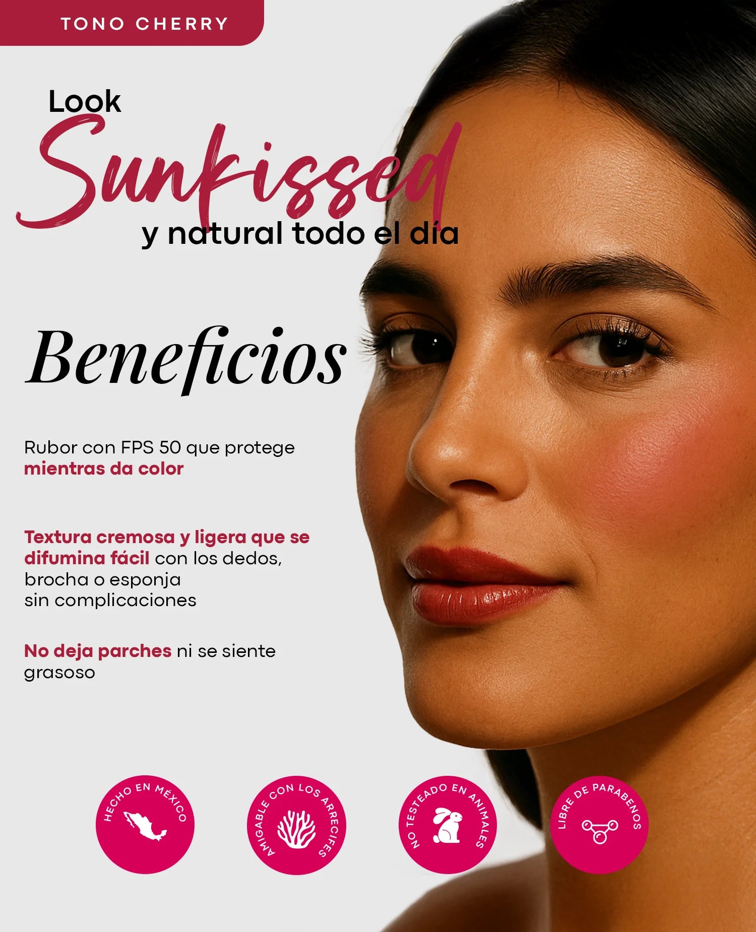 Protector Solar con Blush (rubor) 25 g