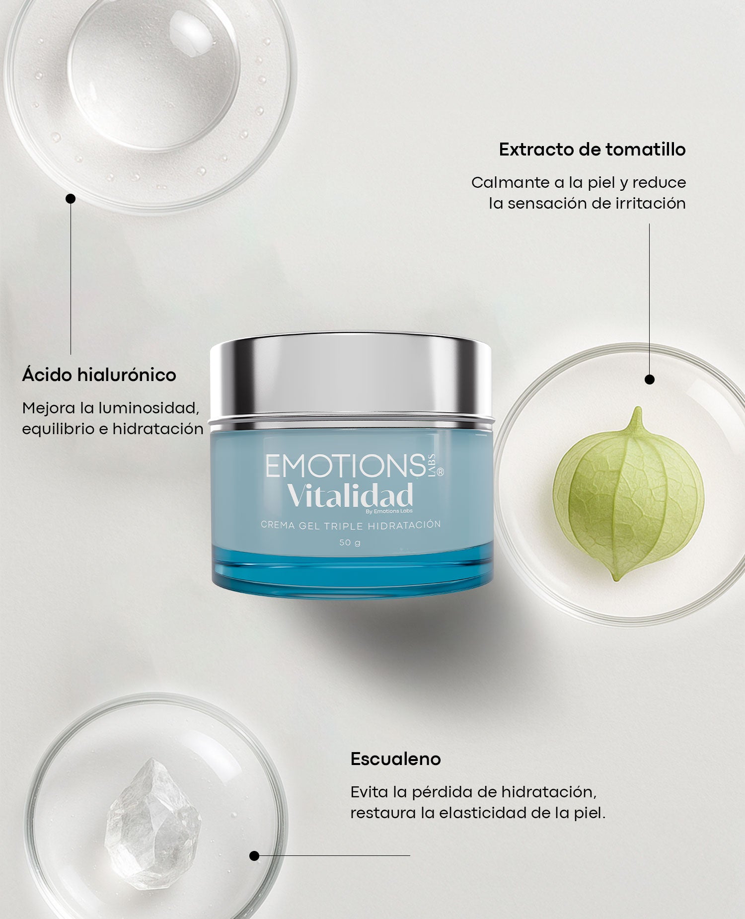 CREMA GEL VITALIDAD PARA PIELES SECAS 50 G