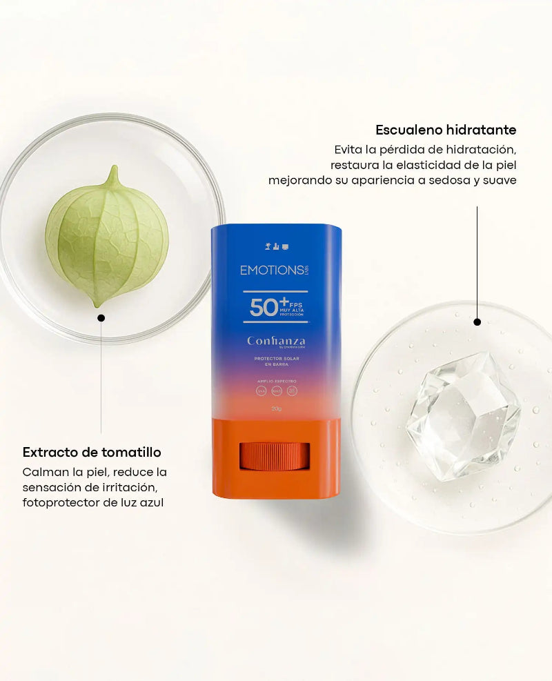 PROTECTOR SOLAR EN BARRA CONFIANZA 50 FPS+ 20 G